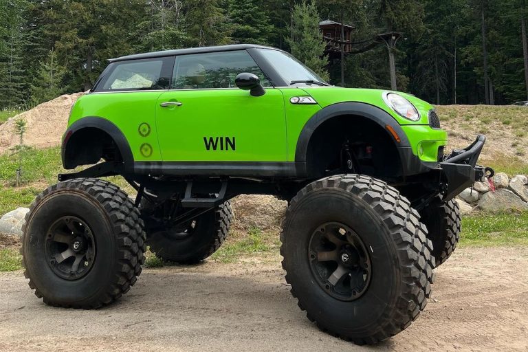 The Jeep Wrangler and the Mini Cooper are perfect for making a micro monster truck