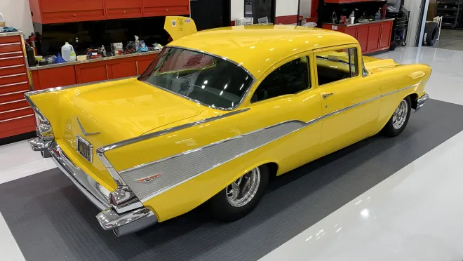 The controversial 1957 Chevrolet ‘Project X’ doesn’t have an electric motor. Instead, it has a 632-cubic-inch V8 engine