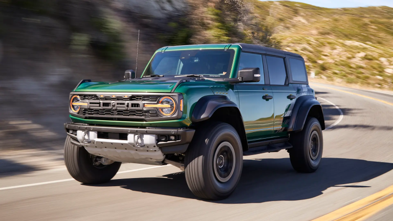 At the dealership, Ford lets you customize your Bronco Raptor with carbon fiber options