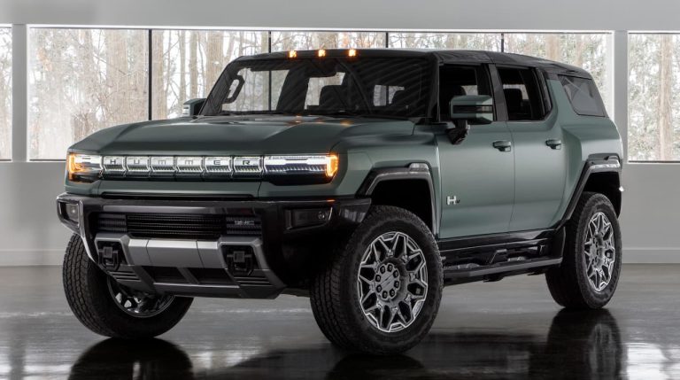 The first time a military-style GMC Hummer EV comes out from hiding