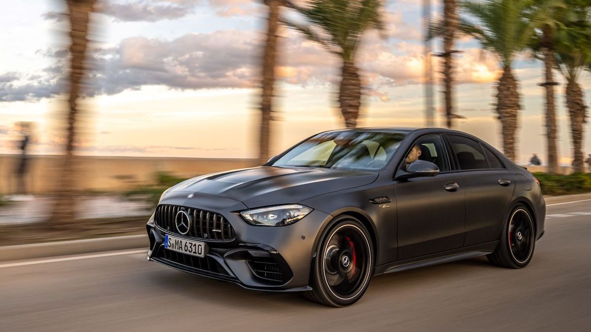 The 2024 Mercedes-AMG C63 is a plug-in hybrid car with 671 HP that starts at $85,050