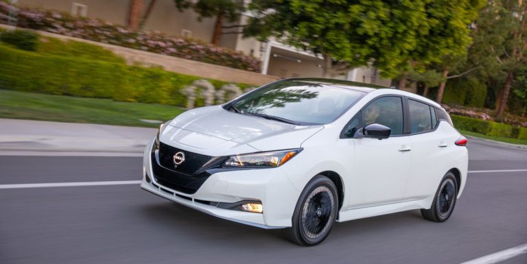 With the government EV tax credit, you can get a 2024 Nissan Leaf for less than $26,000