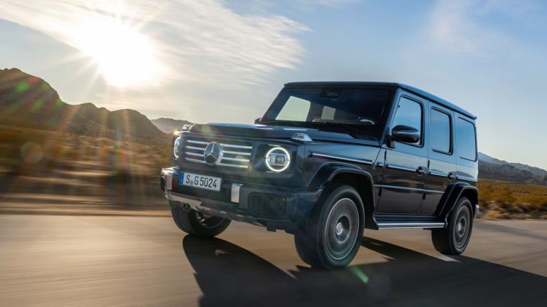 Mercedes-Benz G550 2025 trades in its V-8 engine for a turbo six, which makes more horsepower but less speed