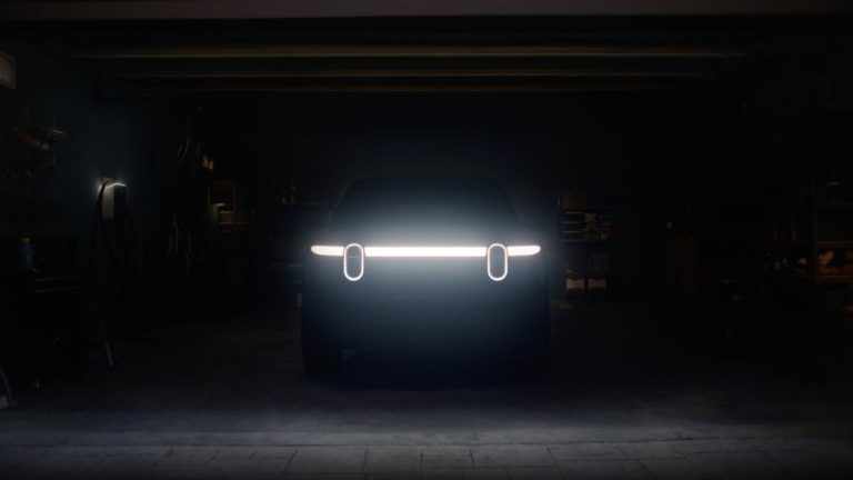 This is a sneak peek at the Rivian R2, a smaller electric SUV that will be shown off on March 7