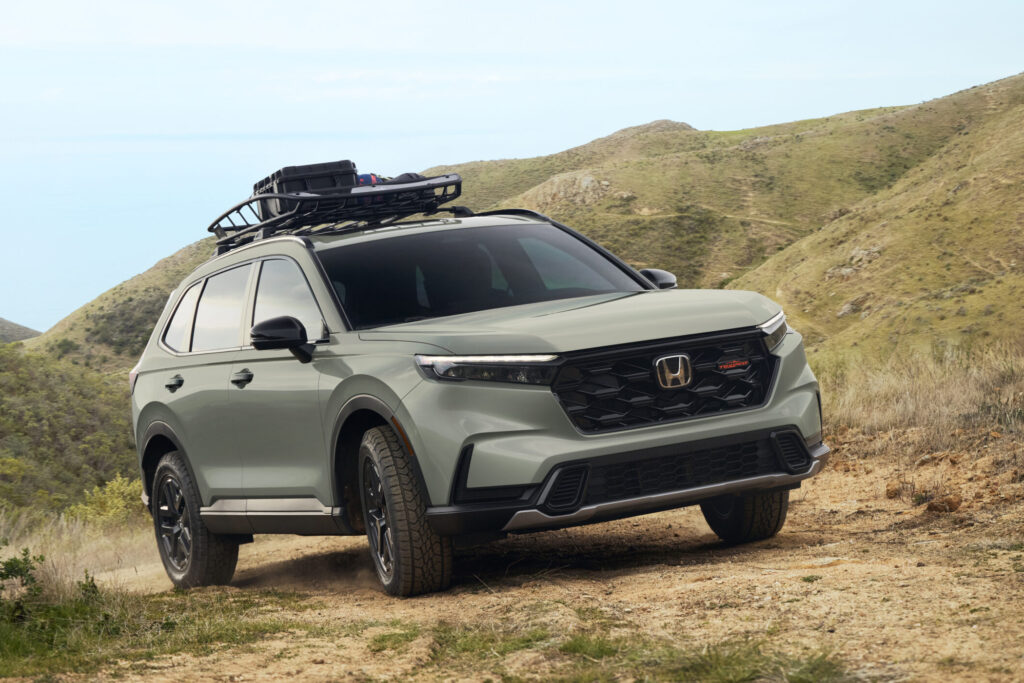 2026 Honda CR-V TrailSport in rugged terrain, featured in Honda CR-V Review