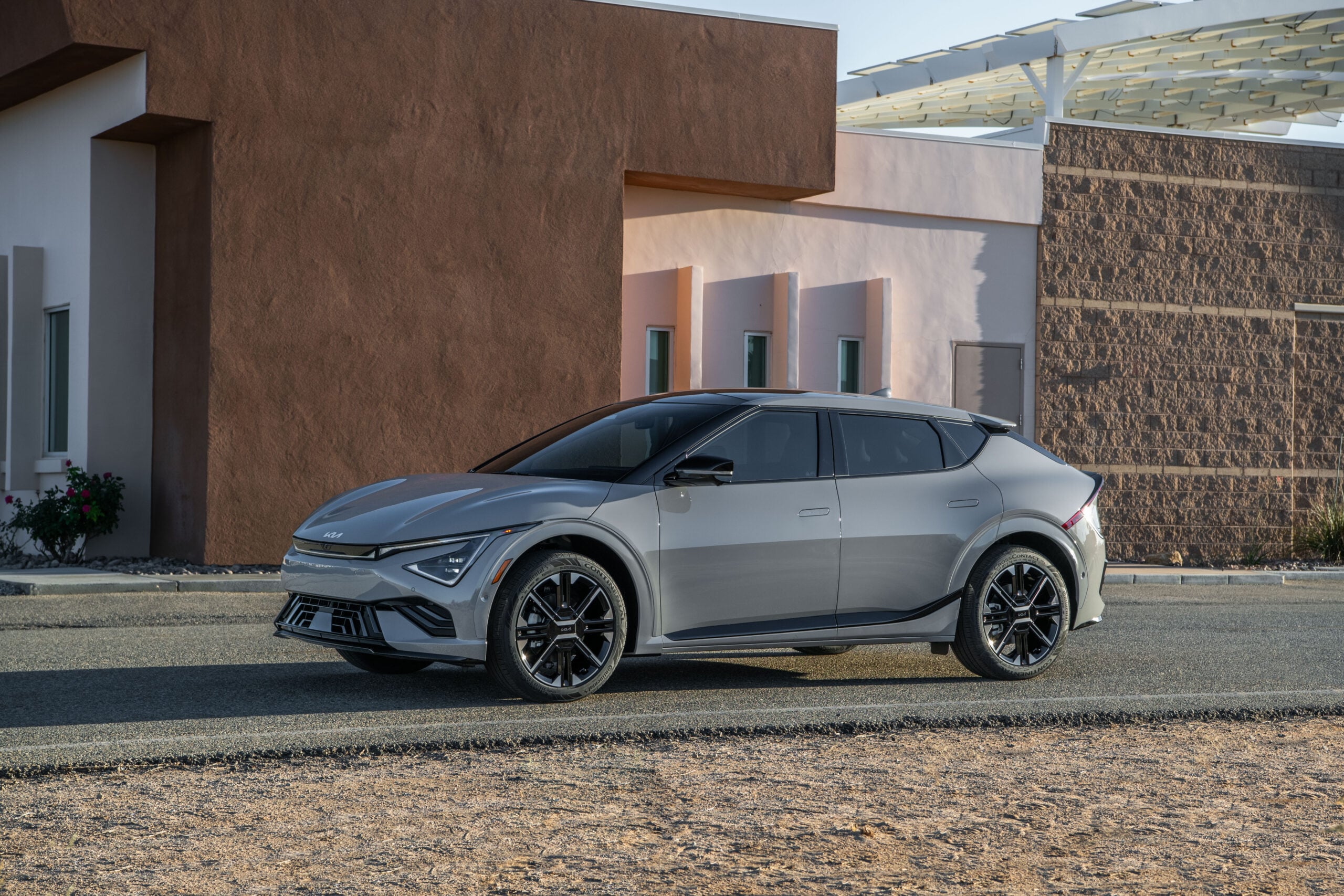 2026 Kia EV6 electric SUV exterior front three-quarter view