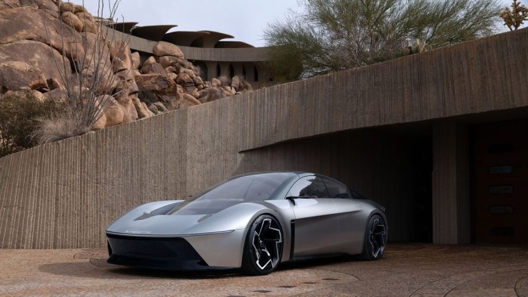 The stunning Chrysler Halcyon concept car caught everyone by surprise. It has four doors and is very pretty