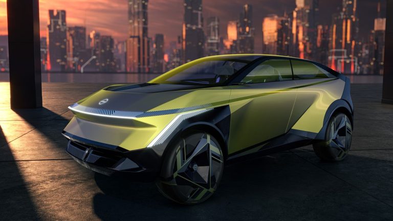 Nissan’s Hyper Urban Electric Concept is sharp, with doors called “Wild Scissor Doors”