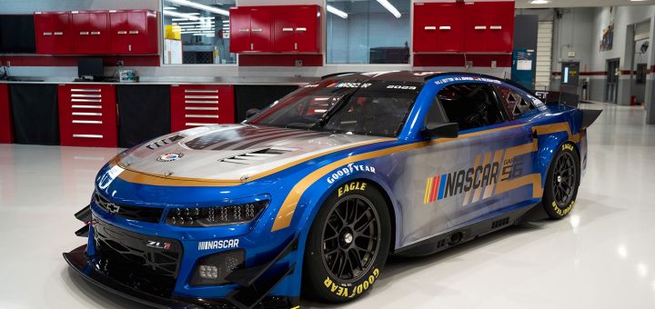 Compared to the European cars at Le Mans, the NASCAR Camaro looked big and silly