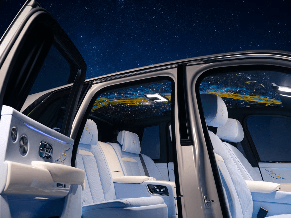 The Milky Way Has Been Drawn By Hand On The Ceiling Of The Rolls-Royce Cullinan Cosmos