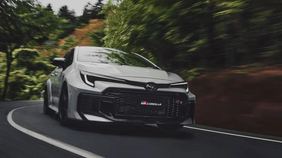 The Speakers In The Toyota GR Corolla Are Playing An Artificial Engine Note Right Now