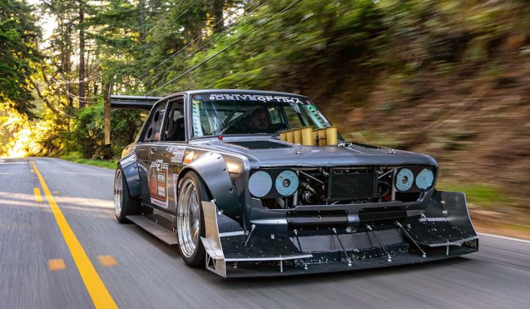 This Datsun 510 with a V-8 engine and 700 HP is a race threat