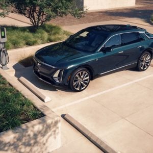 2026 Cadillac LYRIQ electric luxury SUV in dynamic exterior shot