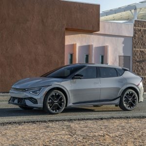 2026 Kia EV6 electric SUV exterior front three-quarter view