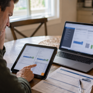 Car shopper comparing a cash rebate with another financing option