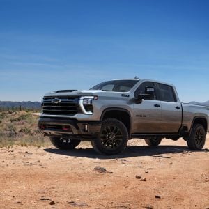 2026 Chevrolet Silverado 2500HD Z71 parked off-road in desert landscape