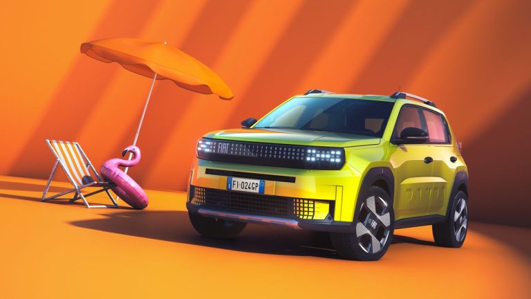 These are the first photos of the Fiat Grande Panda, a compact automobile with a unique look