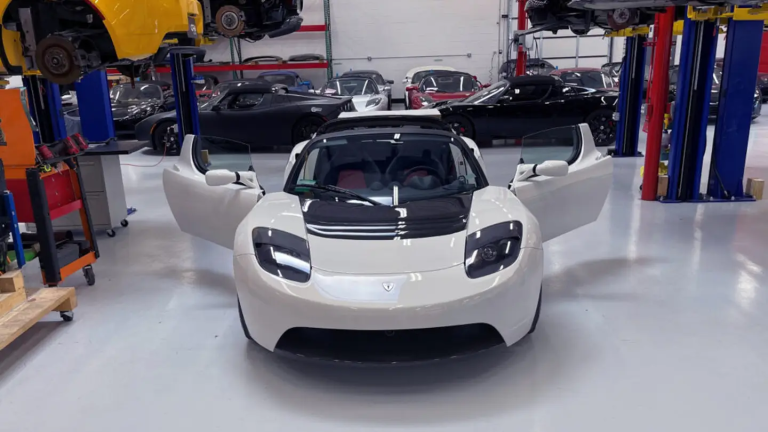 A beautiful 38-mile Tesla Roadster was taken out of a garage in Arizona and is now being auctioned off