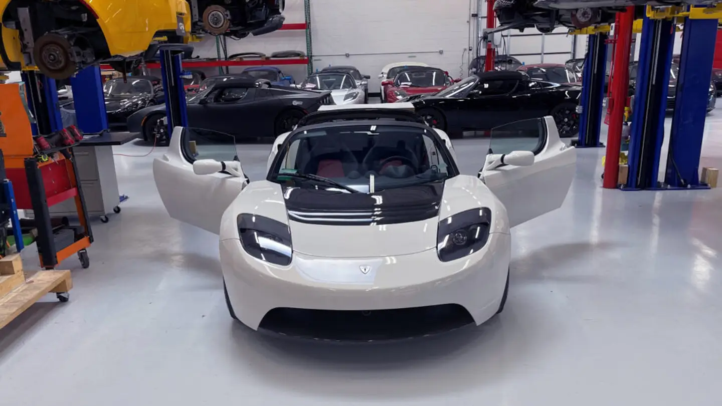 A beautiful 38-mile Tesla Roadster was taken out of a garage in Arizona and is now being auctioned off
