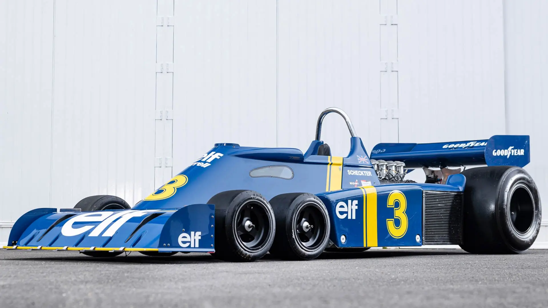 An old Formula One car called the Tyrrell P34 with six wheels will be sold at auction